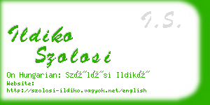 ildiko szolosi business card